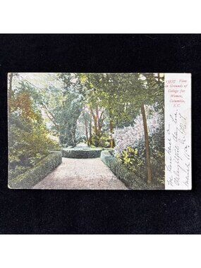 Antique Postcard 1907 College for Women Columbia SC Old English Garden RPO